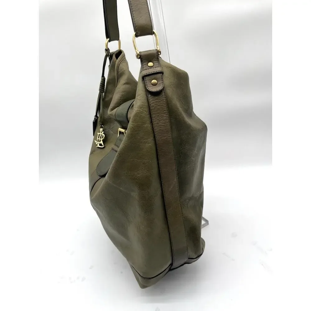 RALPH LAUREN RARE Vintage Soho Satchel, Green Leather